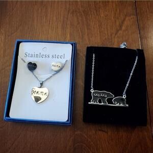 SET OF two‎ Mama bear necklaces, earings